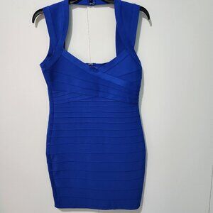 Bebe NEW WITH TAGS Cobalt Blue Sleeveless Bodycon Bandage Mini Dress Medium